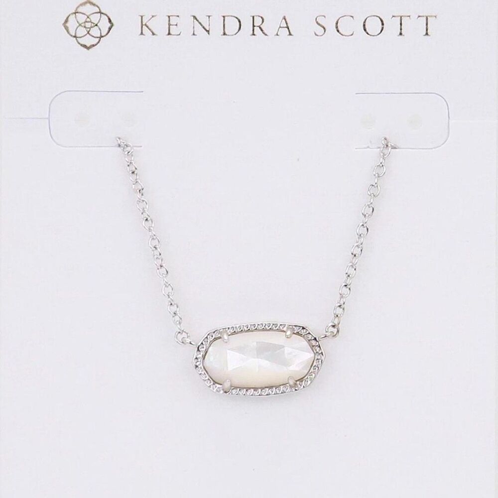 NWT Kendra Scott Elisa Ivory Mother-of-Pearl Silver Pendant Necklace - Picture 10 of 16